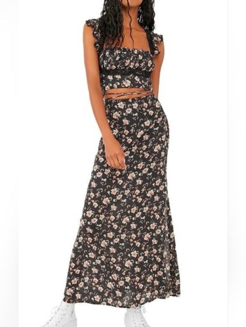 Free People Bijou Floral Maxi Skirt And Top Set